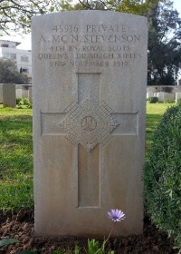 Gaza War Cemetery - Stevenson, Archibald McNaught